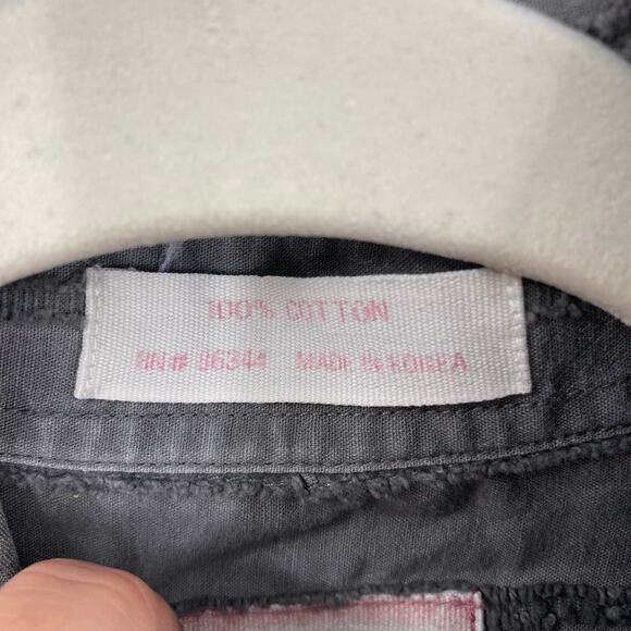 Franky Max Y2K Textured Gray Long Sleeve Button Up Rockabilly Grunge Men’s Med - Picture 8 of 10